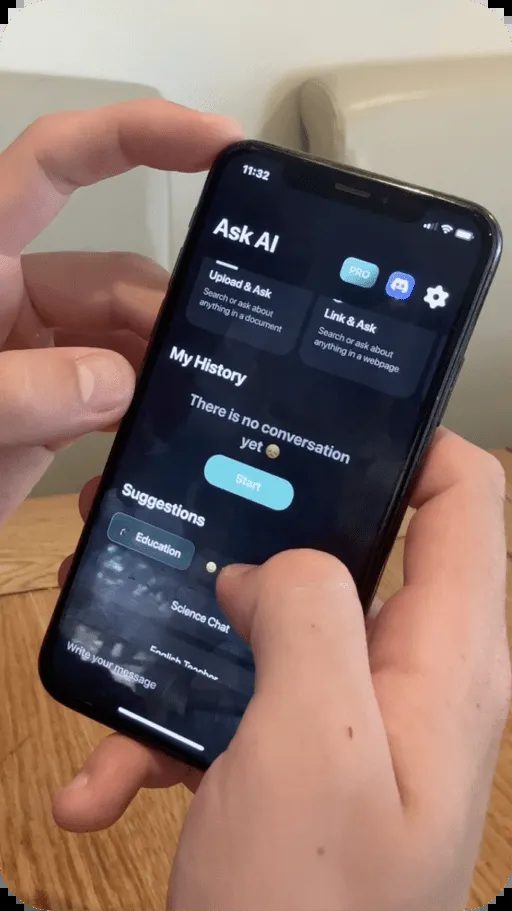UGC creator filming an app on her phone